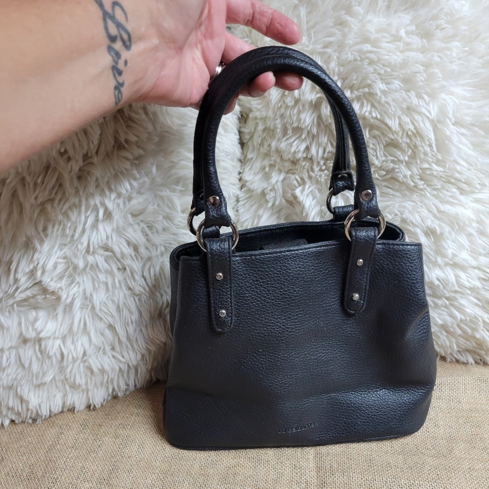 Vintage Liz Claiborne hand bag pebble leather-black - Picture 2 of 13
